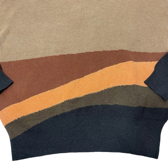 Prana Desert Road knit crew neck sweater Sz S fall pullover orange brown - Picture 8 of 9